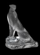 LALIQUE, `TANCREDE' CHEETAH SCULPTURE; LATE 20TH CENTURY