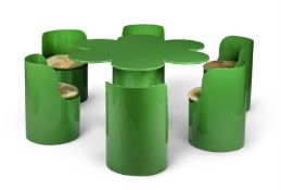 BERNARD HOLDAWAY (BRITISH, 1934-2009), A 'TOMOTOM' DINING TABLE AND CHAIRS, CIRCA 1966