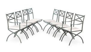 PIERRE VANDEL (FRENCH), EIGHT 'VILLA D'ESTE' CHAIRS; CIRCA 1970