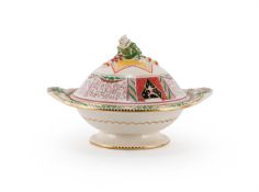 DAME LAURA KNIGHT (BRITISH, 1877-1970), 'CIRCUS' SERVING DISH WITH LID; DESIGNED 1934