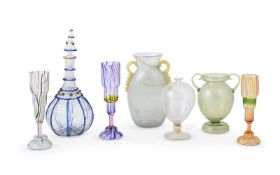 A COLLECTION OF MOSTLY VENETIAN ART GLASS VESSELS, 20TH CENTURY