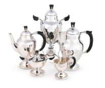 Y GEORG JENSEN (DANISH, 1866-1935), A FIVE-PIECE 'MODEL NO.88' COFFEE SERVICE, 1915-1944