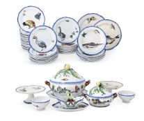 DESIGNED BY FELIX BRACQUEMOND (1833-1914), A 'SERVICE ROUSSEAU' FAIENCE PART DINNER SERVICE, 1860s