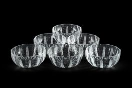 LALIQUE, SIX 'CERES' BOWLS; LATE 20TH CENTURY