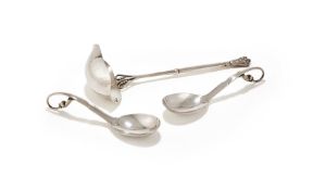 GEORG JENSEN, A LADLE 'MODEL NO. 123' AND TWO SPOONS 'MODEL NO. 21', VARIOUS DATES