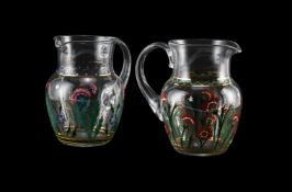 J.&L. LOBMEYR (AUSTRIAN, FD.1823), 'PERSIAN FLOWERS NO.2' AND 'NO.3' WATER PITCHERS; DESIGNED 1993