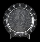 RENÉ LALIQUE (FRENCH, 1860-1945), CÔTE D'OR PLATE; DESIGNED 1943; POST 1945