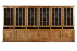 PETER WAALS (DUTCH/BRITISH, 1870-1937), TRIPLE CREDENZA BOOKCASE; 1920s