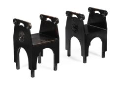 ATTRIBUTED TO ETTORE ZACCARI (ITALIAN), A PAIR OF STOOLS, EARLY 20TH CENTURY