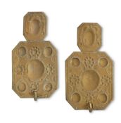 A PAIR OF ARTS AND CRAFTS REPOUSSE BRASS WALL APPLIQUES, LATE 19TH/EARLY 20TH CENTURY