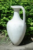 A LARGE ITALIAN CARRARA MARBLE AMPHORA URN, 19TH CENTURY