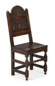 AN OAK CHAIR, NORTH COUNTRY, LATE 17TH CENTURY