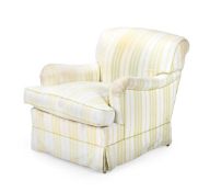 A HOWARD & SONS LTD 'BRIDGEWATER' UPHOLSTERED ARMCHAIR, OF RECENT MANUFACTURE