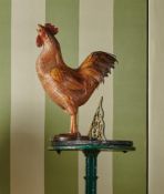 A LARGE WOVEN MODEL OF A ROOSTER OR COCKEREL, LATE 19TH OR 20TH CENTURY