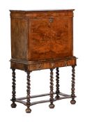A FIGURED WALNUT ESCRITOIRE, LATE 17TH CENTURY AND LATER