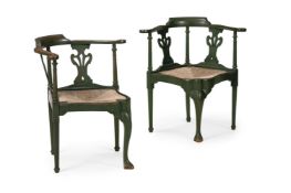 A PAIR OF RICHARD NORMAN SHAW CORNER CHAIRS, SECOND HALF 19TH CENTURY