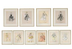 20TH CENTURY SCHOOL, THEATRICAL COSTUME DESIGNS FOR MISS HERMIONE GINGOLD (10)