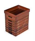 λ A HANMER OF LIVERPOOL MAHOGANY COIN SORTER, CIRCA 1895