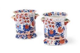 A PAIR OF MASONS IRONSTONE CHINA 'JAPAN' PATTERN BOTTLE COOLERS, CIRCA 1830