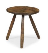 A GEORGE III ELM CRICKET TABLET