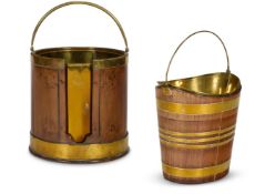 A BRASS BOUND MAHOGANY PLATE BUCKET, PROBABLY EARLY 19TH CENTURY