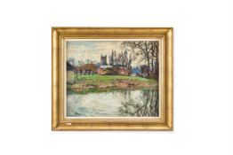 λ JOHN ANTHONY PARK (BRITISH 1880-1962), RIVER LANDSCAPE WITH CHURCH