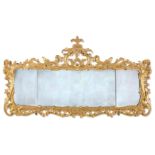 A GEORGE II GILTWOOD OVERMANTEL MIRROR, MID 18TH CENTURY