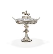 A VICTORIAN SILVER TROPHY CUP AND COVER, ELKINGTON & CO. BIRMINGHAM 1874