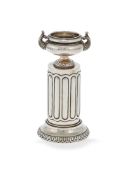 AN INDIAN SILVER TWIN HANDLED PEDESTAL CUP, HAMILTON & CO., CALCUTTA