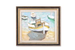 λ JOHN PAWLE (BRITISH 1915-2010), BOATS, CONCARNEAU
