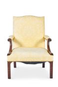 A GEORGE III MAHOGANY GAINSBOROUGH ARMCHAIR, CIRCA 1760