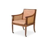 A REGENCY PADOUK AND CANED `UXBRIDGE' BERGERE, CIRCA 1815