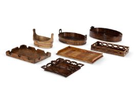 Y A COLLECTION OF SEVEN TREEN TRAYS, 18TH AND 19TH CENTURY