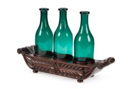 AN ANGLO-INDIAN MAHOGANY BOTTLE COASTER, MID 19TH CENTURY