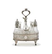 A GEORGE III SILVER OVAL CRUET STAND, PROBABLY BY THOMAS DANIELL, LONDON CIRCA 1775