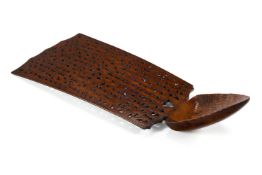 A RARE WELSH APPLEWOOD LOVE SPOON OF LARGE SIZE, PROBABLY NORTH WALES, MID 19TH CENTURY