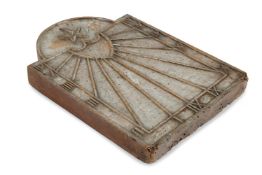 A CARVED AND PAINTED WOOD WALL MOUNTED SUN DIAL, POSSIBLY FRENCH, EARLY 19TH CENTURY