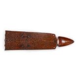 A RARE WELSH APPLEWOOD LOVE SPOON OF LARGE SIZE, PROBABLY NORTH WALES, MID 19TH CENTURY