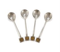 LESLIE GORDON DURBIN, A SET OF FOUR SILVER SPOONS, LONDON 1986