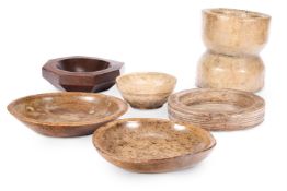 A COLLECTION OF TREEN MORTARS AND BOWLS, MOSTLY 19TH CENTURY