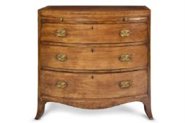A GEORGE III MAHOGANY BOWFRONT CHEST, CIRCA 1800