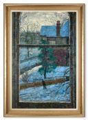 λ JACK MILLAR (BRITISH 1921-2006), WINTER LANDSCAPE THROUGH A WINDOW