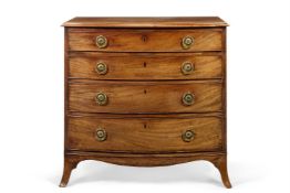 A REGENCY MAHOGANY BOWFRONT CHEST, EARLY 19TH CENTURY