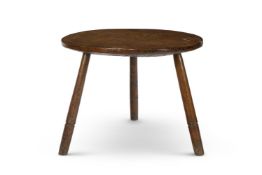 A BURR OAK AND ASH CRICKET TABLE, LATE 18TH OR EARLY 19TH CENTURY