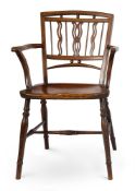 A GEORGE III CHERRYWOOD, YEW AND ELM 'MENDLESHAM' ARMCHAIR, LATE 18TH/EARLY 19TH CENTURY