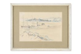 LUCIEN PISSARRO (FRENCH 1863-1944), ESTUARY LANDSCAPE