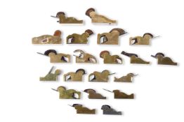 A COLLECTION OF TWENTY BRASS AND TREEN PLANES,MOSTLY LATE 18TH/EARLY 19TH CENTURY