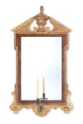 A WALNUT AND GILTWOOD GIRANDOLE, OF GEORGE II STYLE, PROBABLY 19TH CENTURY