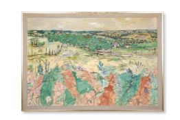λ ANTHONY GROSS (BRITISH 1905-1984), SEGOS VALLEY WITH WILD ORCHIDS AND MARGUERITES