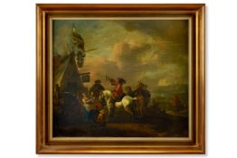 FOLLOWER OF PHILIPS WOUVERMAN, HORSEMEN AT A SULTER'S BOOTH